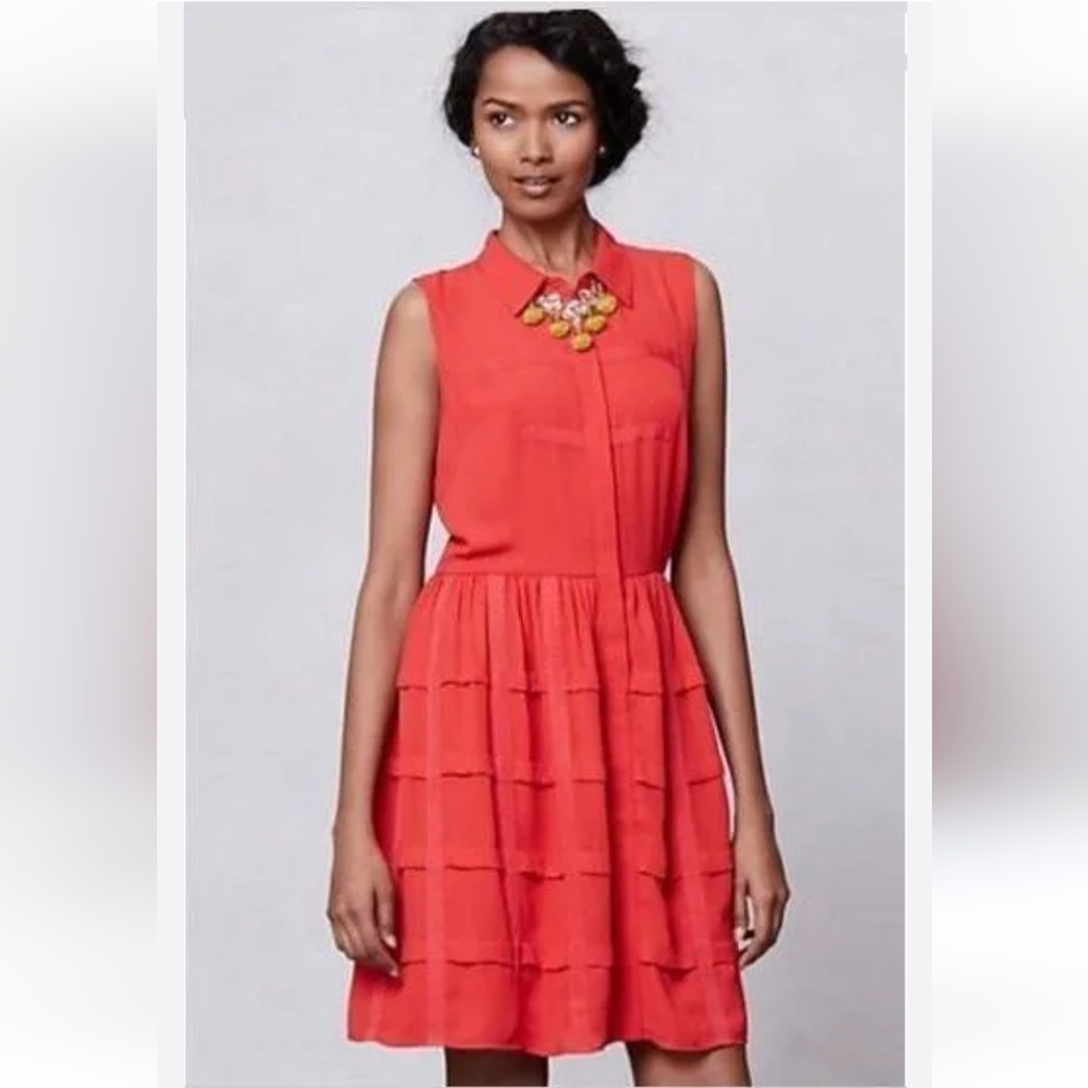 Sachin + Babi Anthropologie Red Tiered Sleeveless Dress